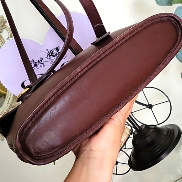 CoachVintage9808EquestrianFlapBagMahoganyBrownBrassHardwareUSA🇺🇸 - Picture 5 of 17